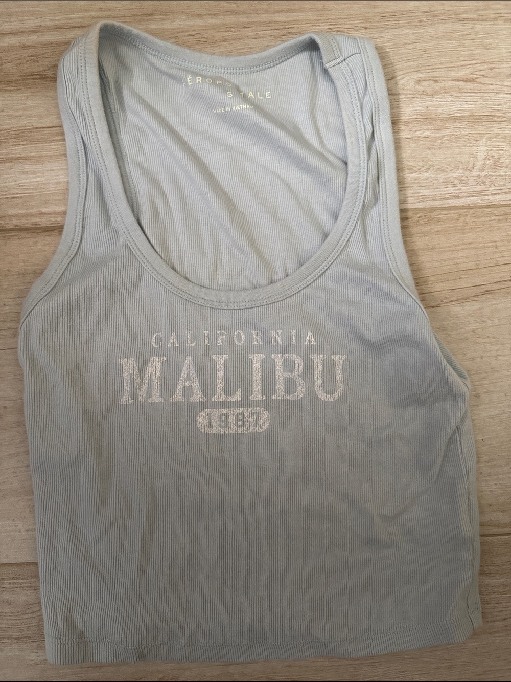 Aeropostale Light Blue Malibu Ribbed Tank Top